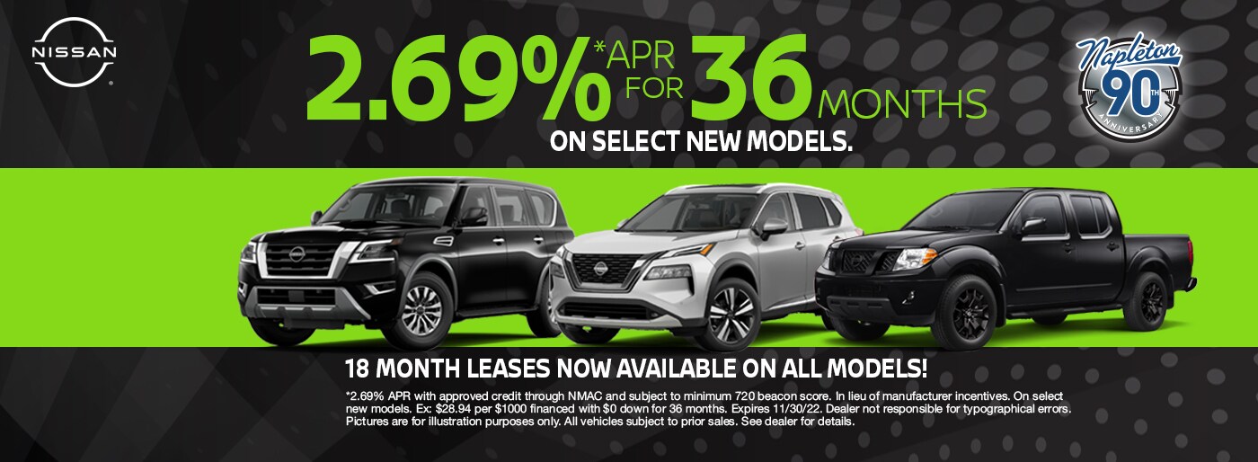 2.69% APR for 36 Months on Select New Models