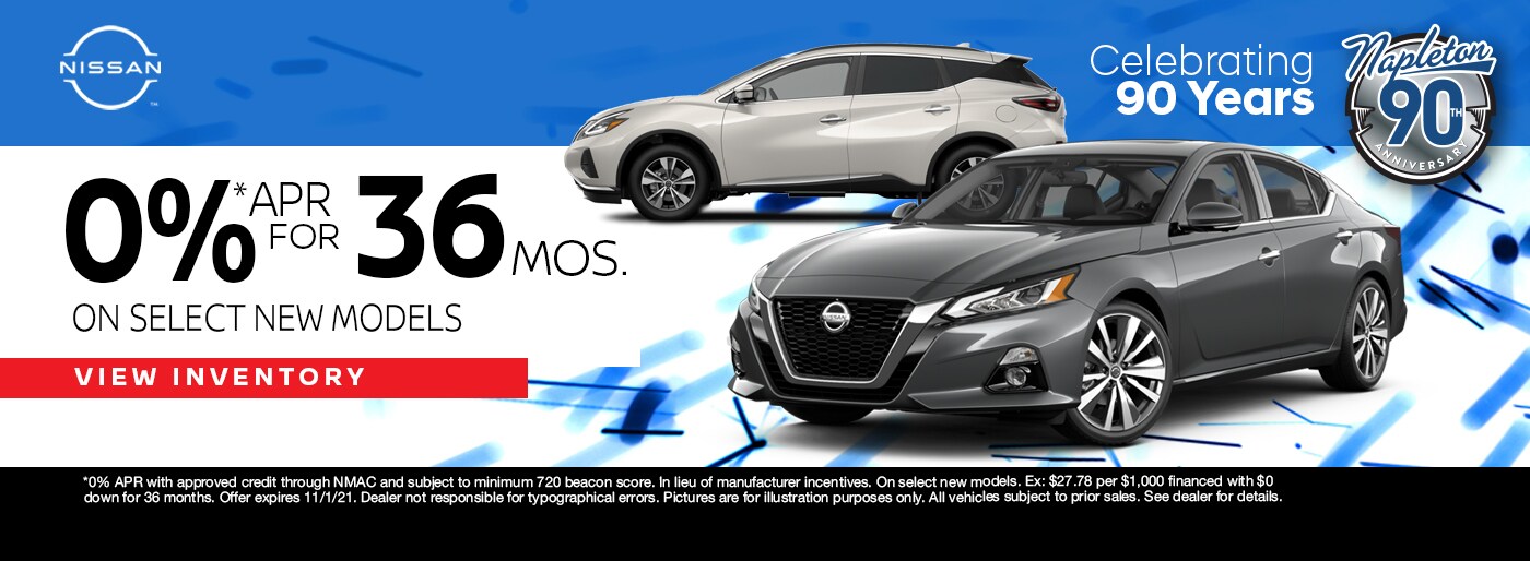0% APR for 36 Months on Select New Models