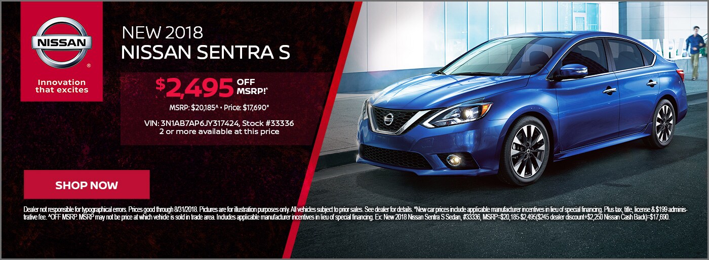 Shop the New 2018 Nissan Sentra
