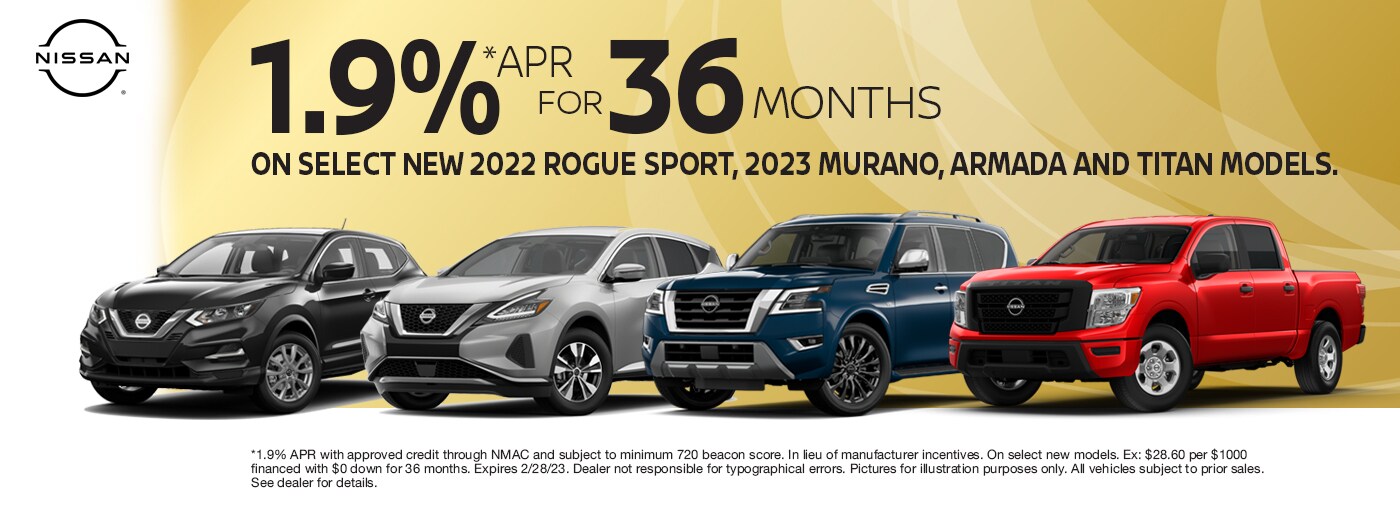 1.9% APR for 36 Months on Select New Models