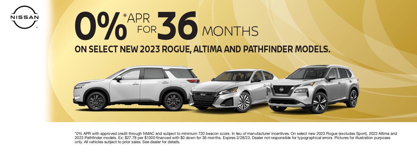 0% APR for 36 Months on Select New Models