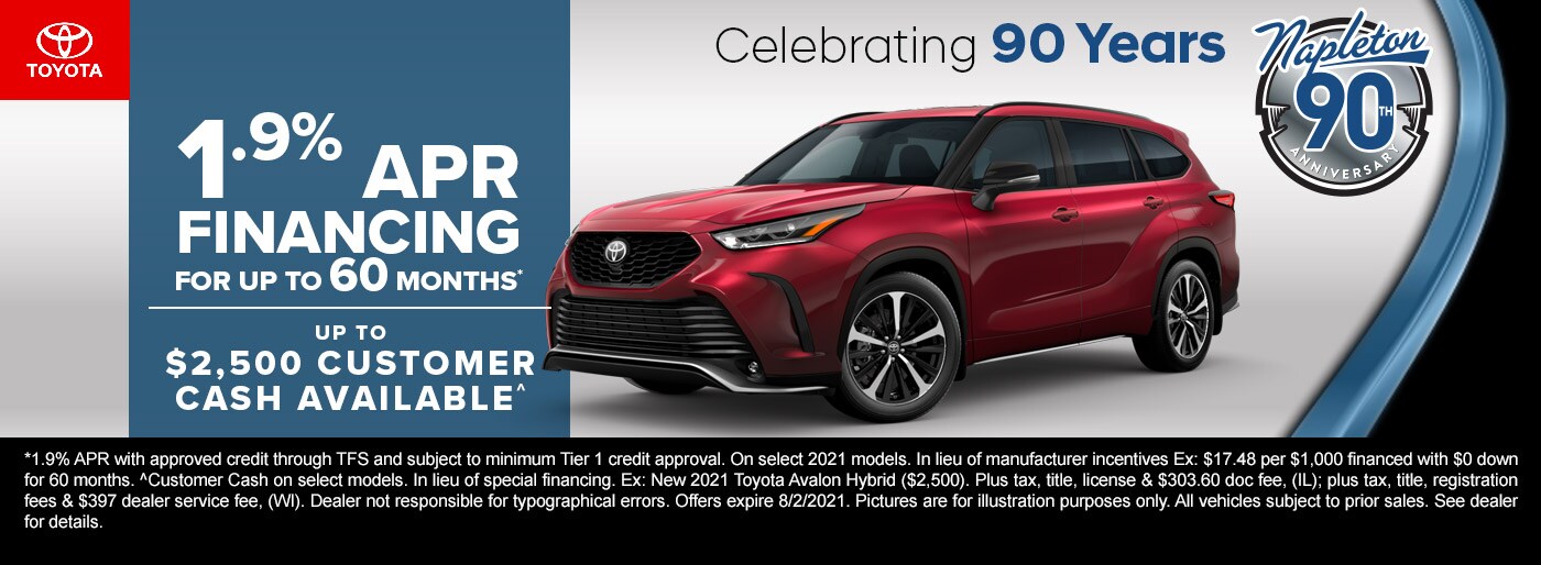 1 point 9 APR financing for up to 60 months