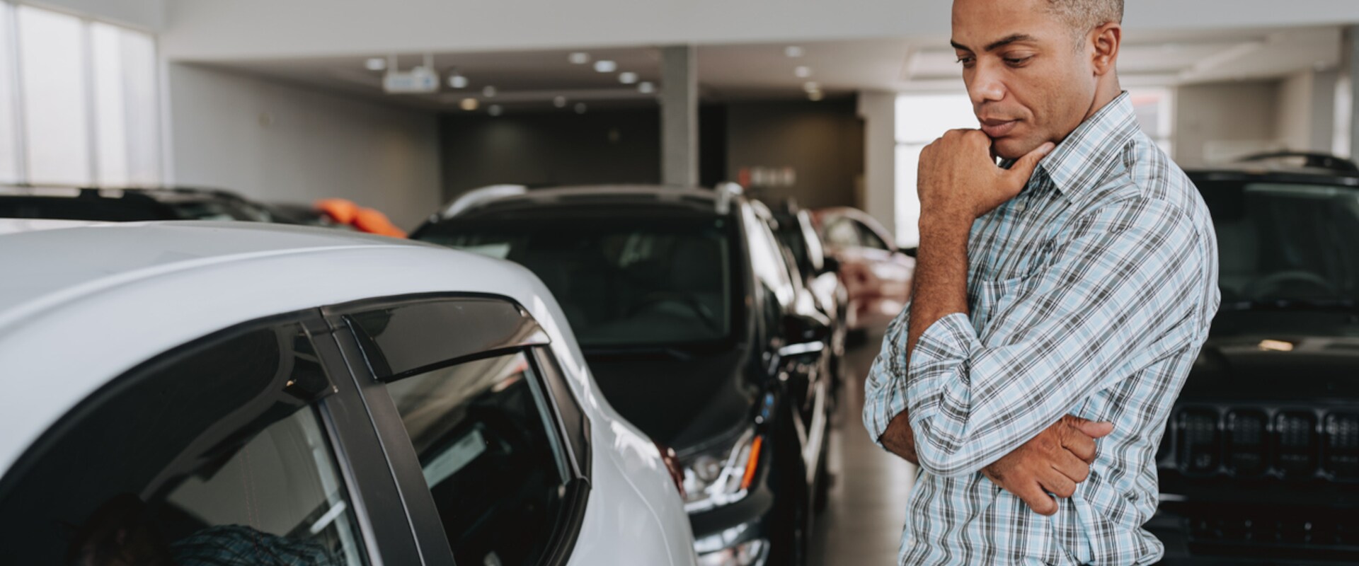 Man looking at Napoli Nissan Inventory