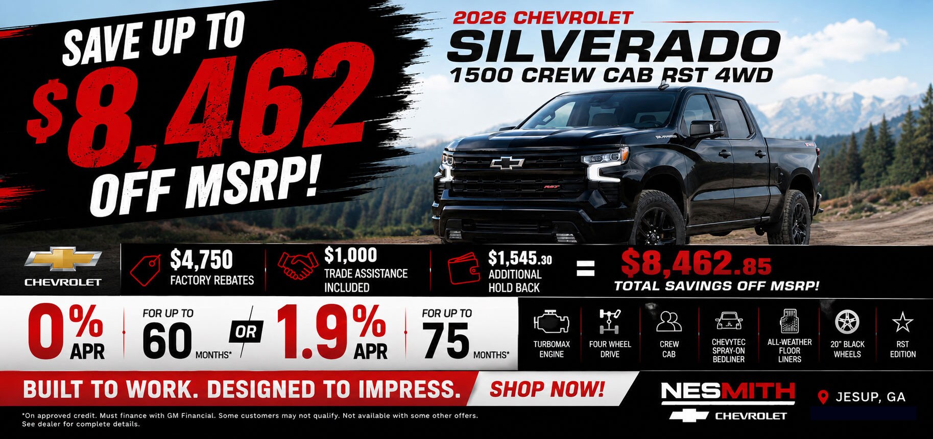 Shop New Chevrolet and GMC Vehicles at NeSmith Chevrolet GMC