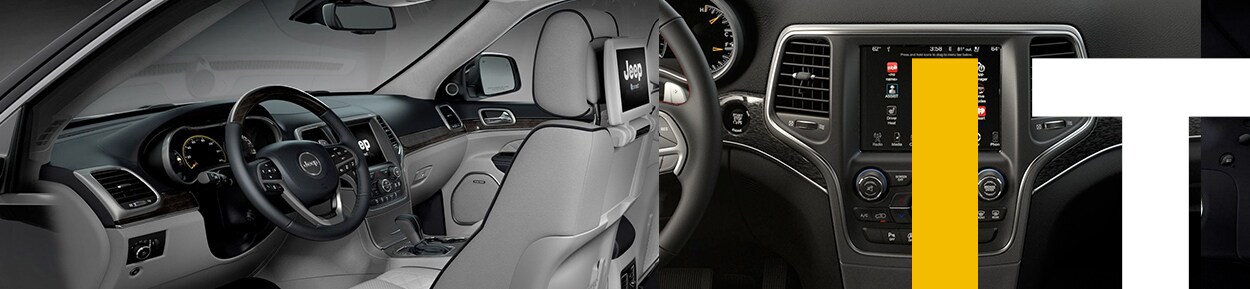 2017 Jeep Grand Cherokee Interior & Technology.jpg The interior of a 2017 Jeep Grand Cherokee