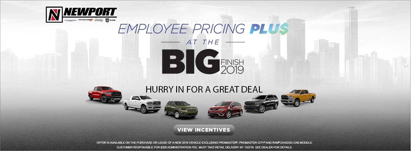 Newport Chrysler Dodge Jeep Ram Employee Pricing Plus at Big Finish 2019.jpg