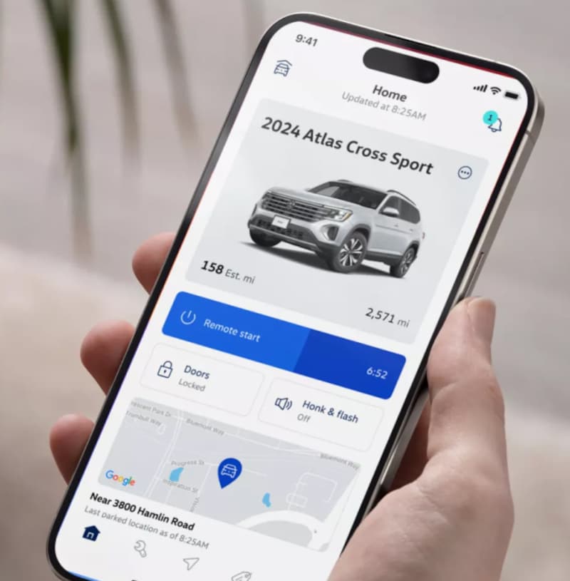 Volkswagen Inventory on a mobile phone