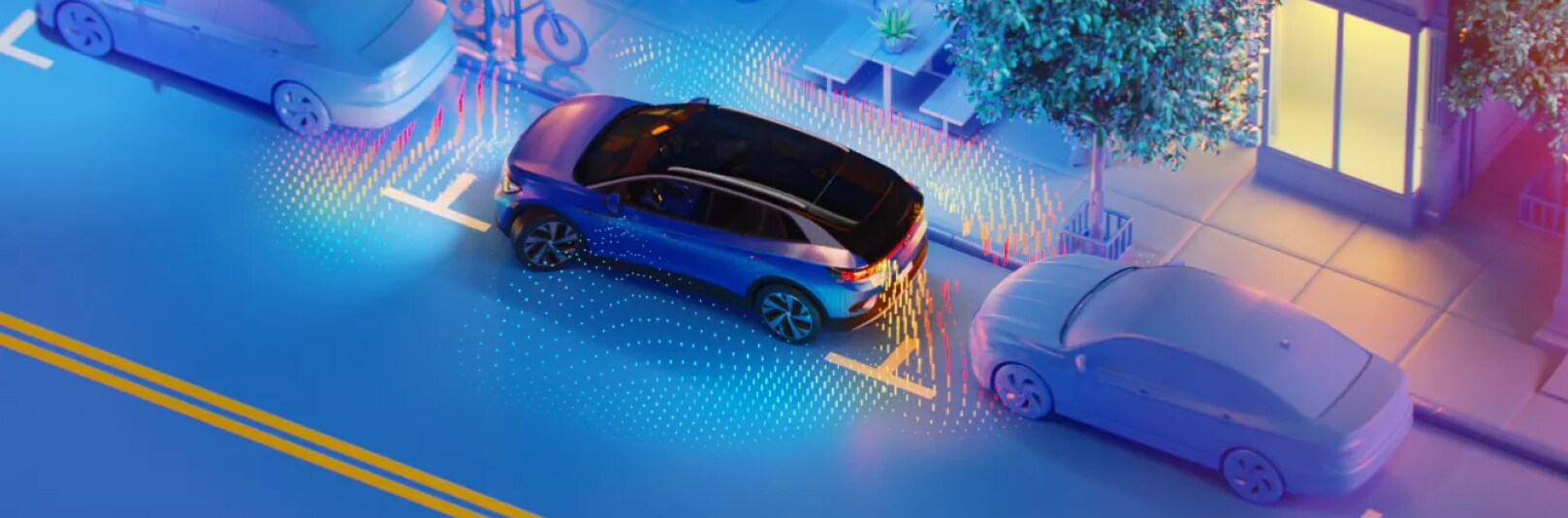 Illustration of a Volkswagen SUV Parallel Parking