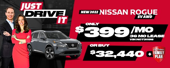 New 2022 Rogue SV AWD $399/mo for 36mo lease Or buy for $32,440
