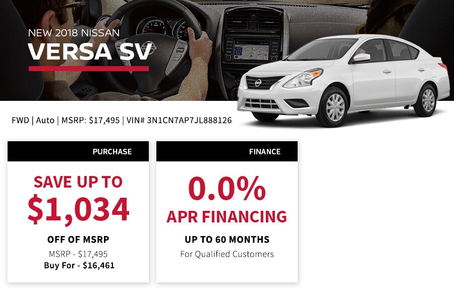 New 2018 Versa Special Offer