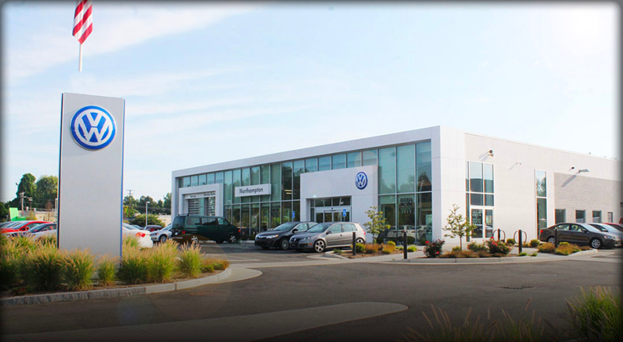 Northampton Volkswagen Used Car Dealership in Norhtampton, MA Nothampton Volkswagen view of builiding