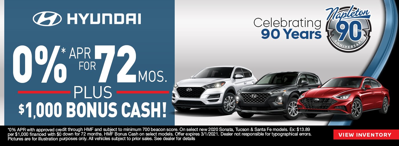 0% APR for 72 Months PLUS $1,000 Bonus Cash