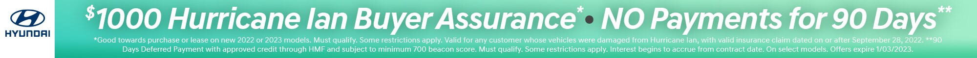 $1000 Hurricane Ian Buyer Assurance