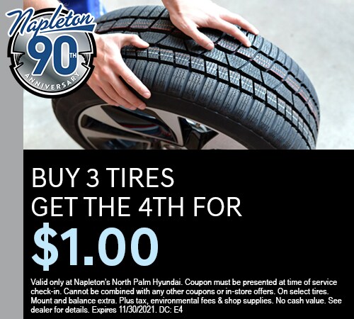 Buy 3 Tires Get the 4th for $1.00