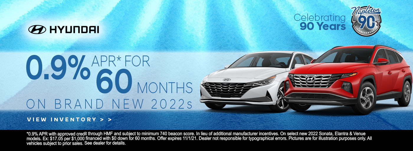 0.9% APR for 60 Months On Brand New 2022s