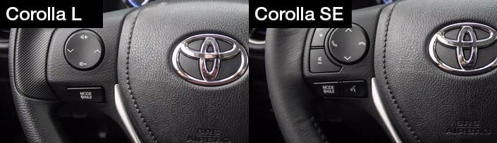 Corolla L vs Corolla SE steering wheel Corolla L vs Corolla SE steering wheel| Northridge Toyota, serving Lake Balboa