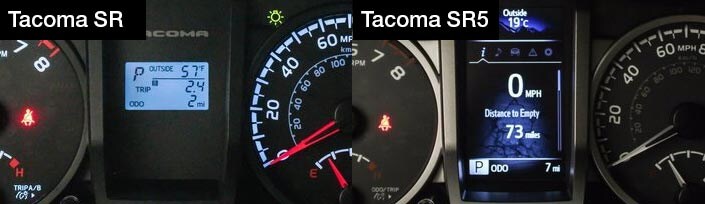 Tacoma SR vs Tacoma SR5 dashboard Tacoma SR vs Tacoma SR5 dashboard | Northridge Toyota, serving Chastworth