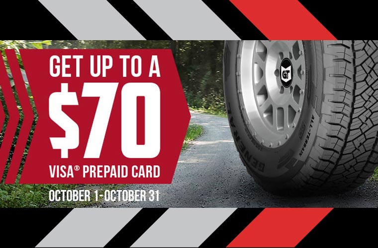 Northridge Toyota General Tire Promotion Up to $70 Pre-paid card Main in rebate Northridge Toyota General Tire Specials | Northridge, CA New, Northridge Toyota sells and services Toyota vehicles in the greater Northridge area