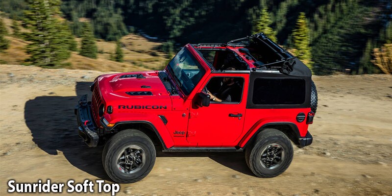New 2018 Jeep Wrangler JL Rubicon sunrider soft top available at Beaverton's Northwest Jeep Chrysler Dodge Ram