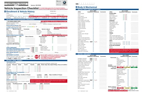 Bmw certified pre owned check list #4