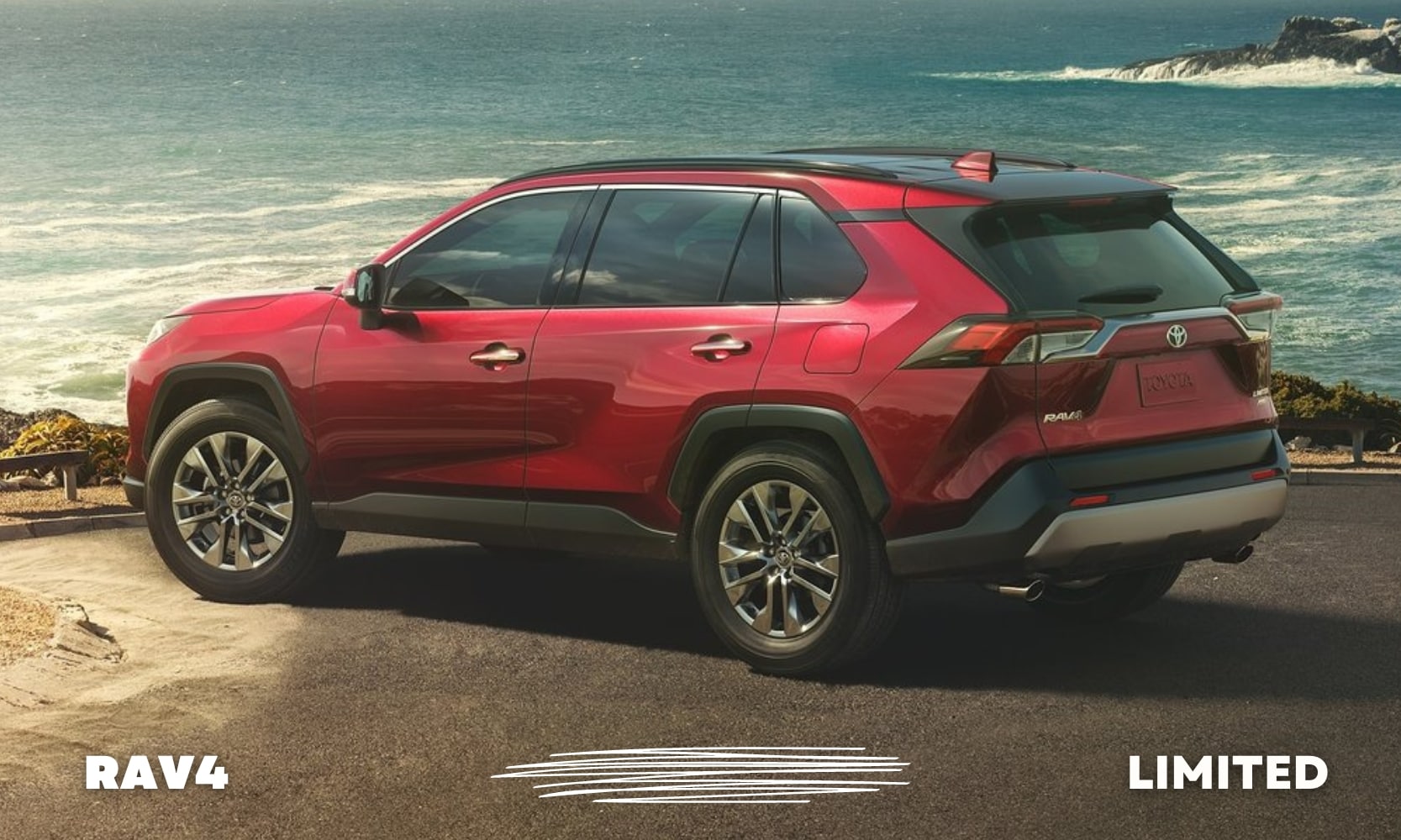 a red used Toyota RAV4 Limited SUV