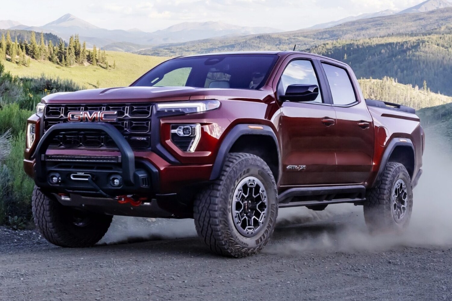 All-New 2023 GMC Canyon AT4X trim level in volcanic red exterior color