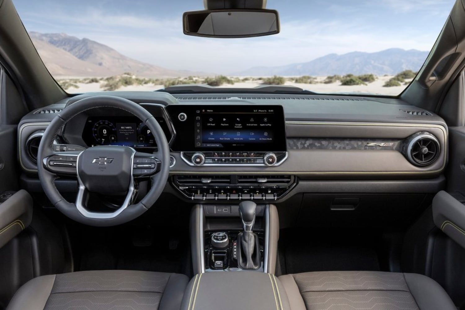 Image of the entire front dashboard inside the 2023 Chevy Colorado truck