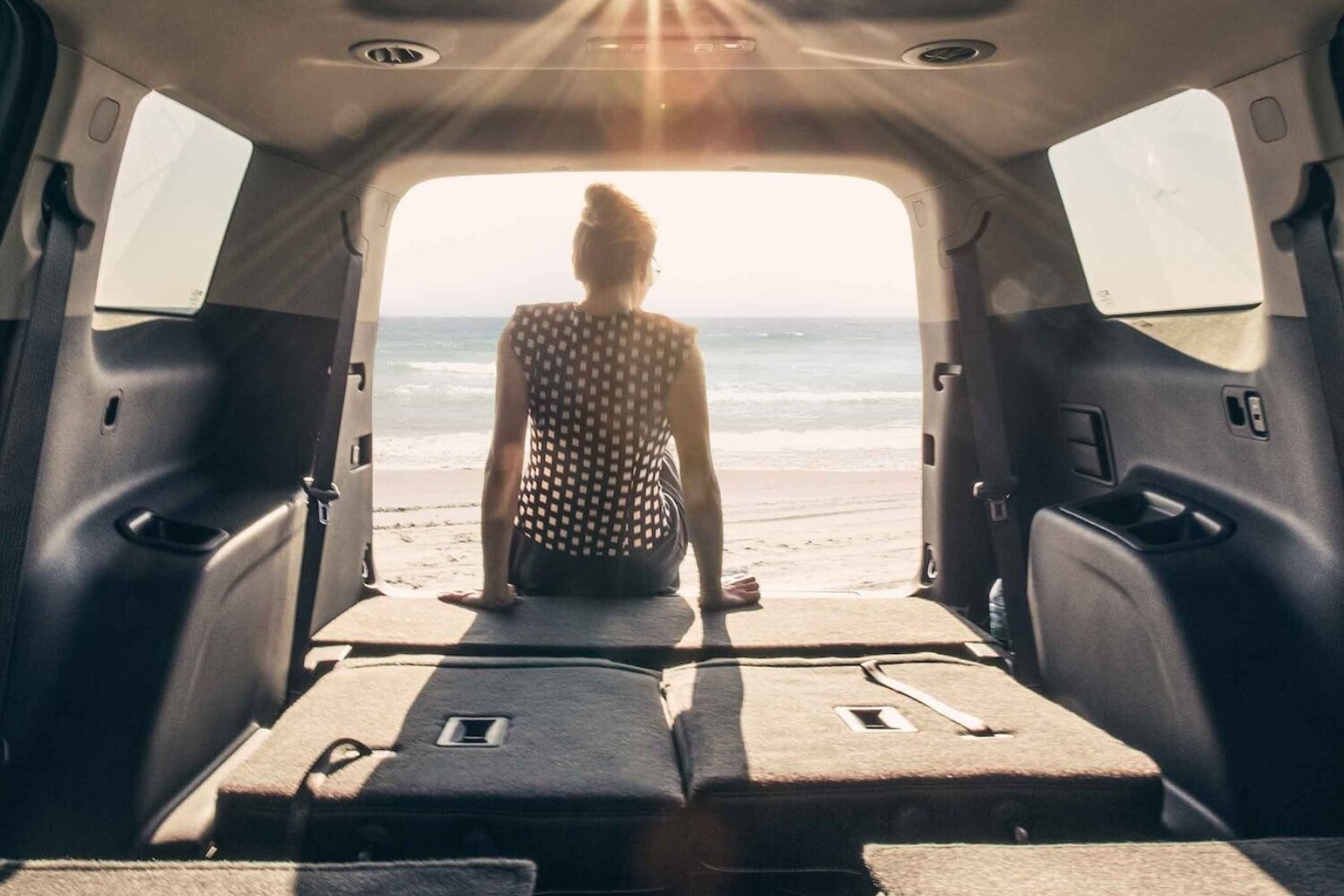 Rear exterior cargo area comparison inside the 2023 GMC Acadia midsize SUV