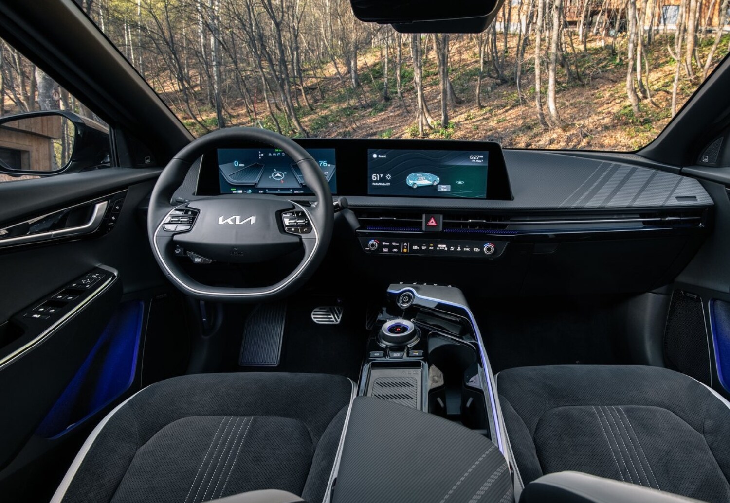 2023 Kia EV6 Interior Comparison showing the front dashboard and front seats