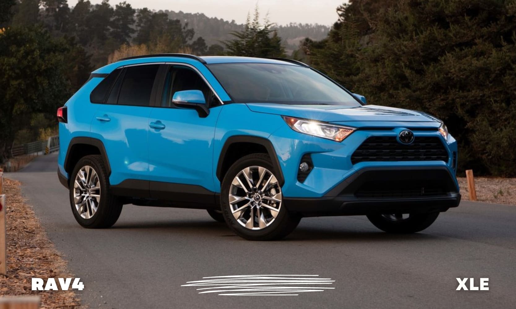 a blue used Toyota RAV4 XLE SUV