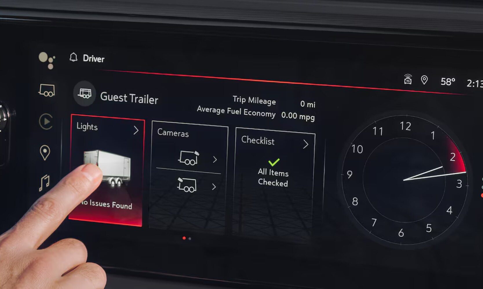 2026%20GMC%20Sierra%201500%20Towing%20Features%20-%20Octane%20GMC%20of%20Santa%20Fe.png Closeup image of the 2026 GMC Sierra 1500's towing features on its dashboard system