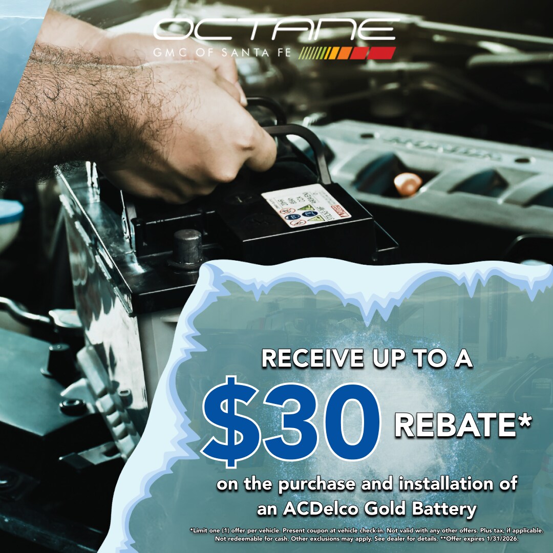 Receive upto $30 rebate on the purchase and installation of an ACDelco Gold Battery.
