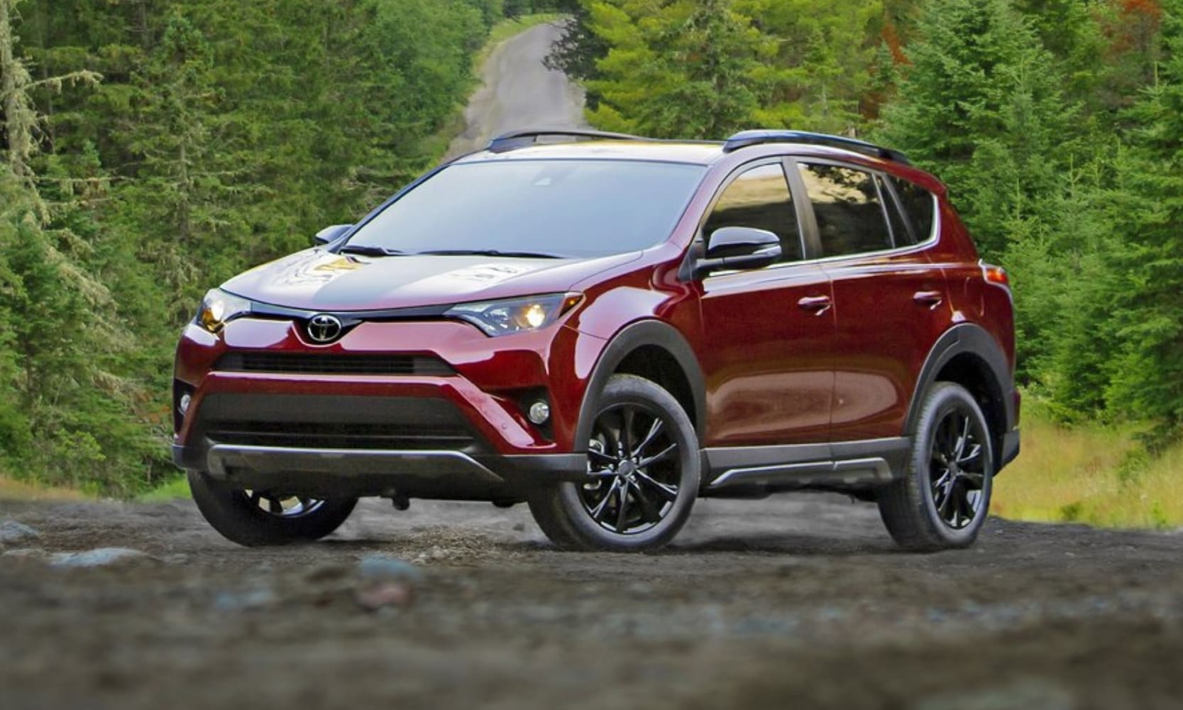 a red used 2018 Toyota RAV4 SUV