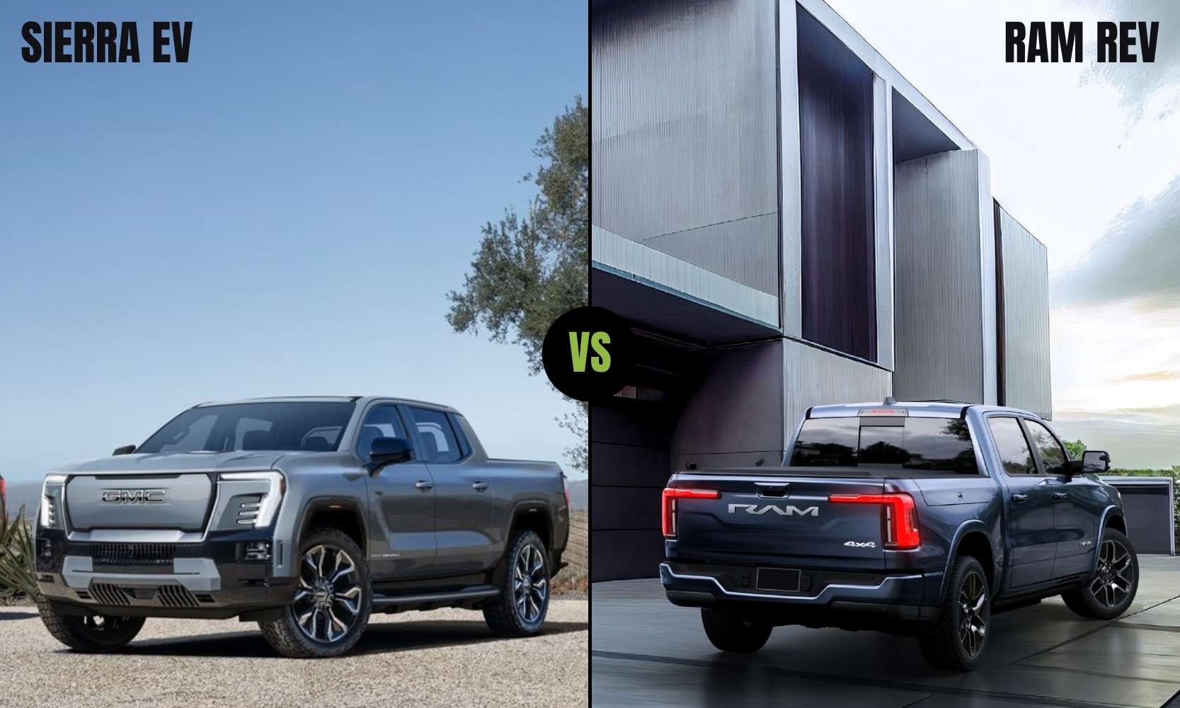 2024 GMC Sierra EV vs. 2025 Ram 1500 REV EV Truck Comparison Octane