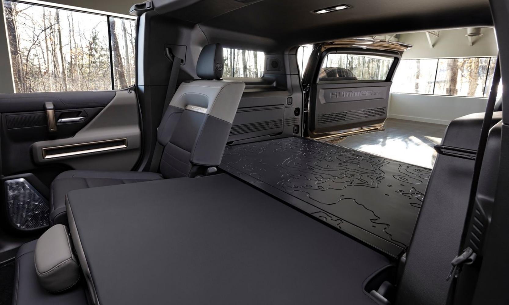 Rear interior cargo area inside the new 2024 GMC Hummer EV SUV