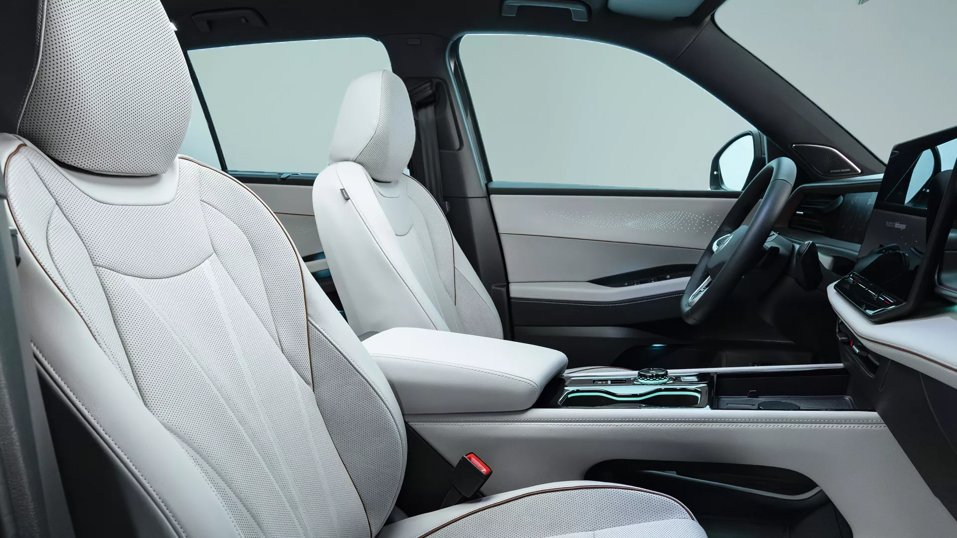 Front seats and dashboard of the 2027 Atlas