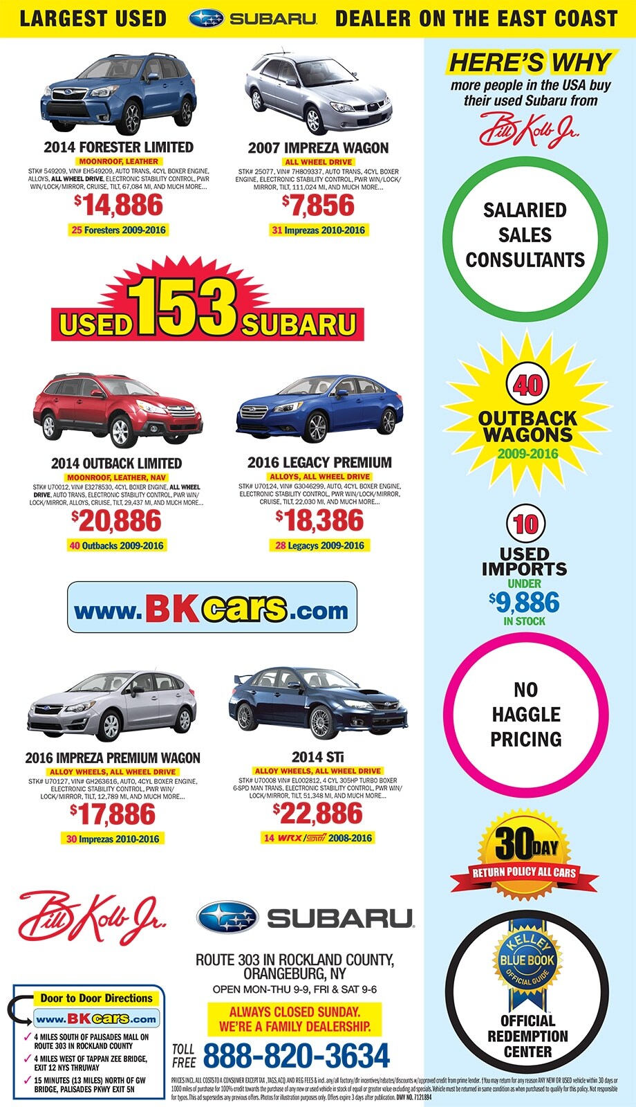Bill kolb subaru coupons