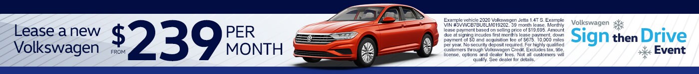 Lease a new VW from $239 per month in Jacksonville, FL