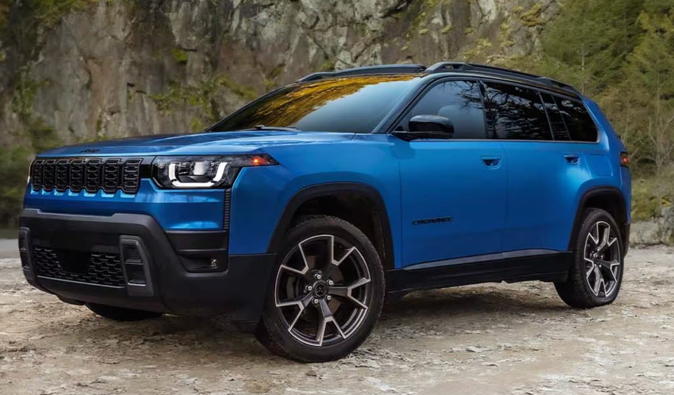 Blue Jeep Cherokee Hybrid