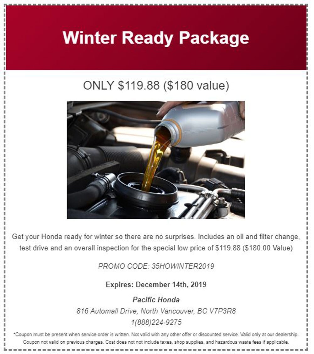 Winter Ready Package Coupon | Pacific Honda