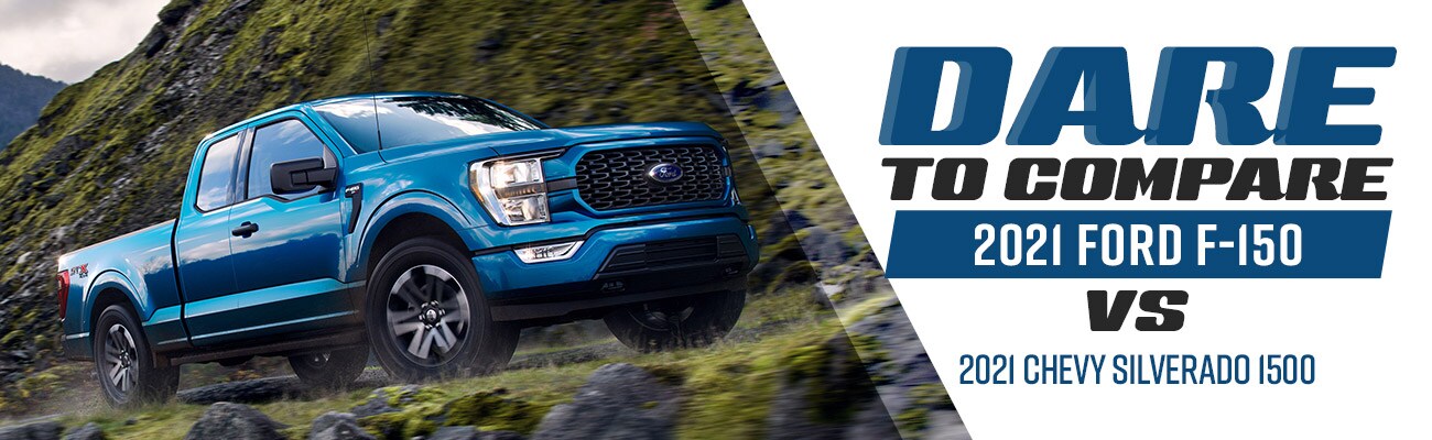 2021 Ford F-150 vs Chevrolet Silverado 1500 2021 Ford F-150 vs Chevrolet Silverado 1500 | Packey Webb Ford | Downers Grove, IL