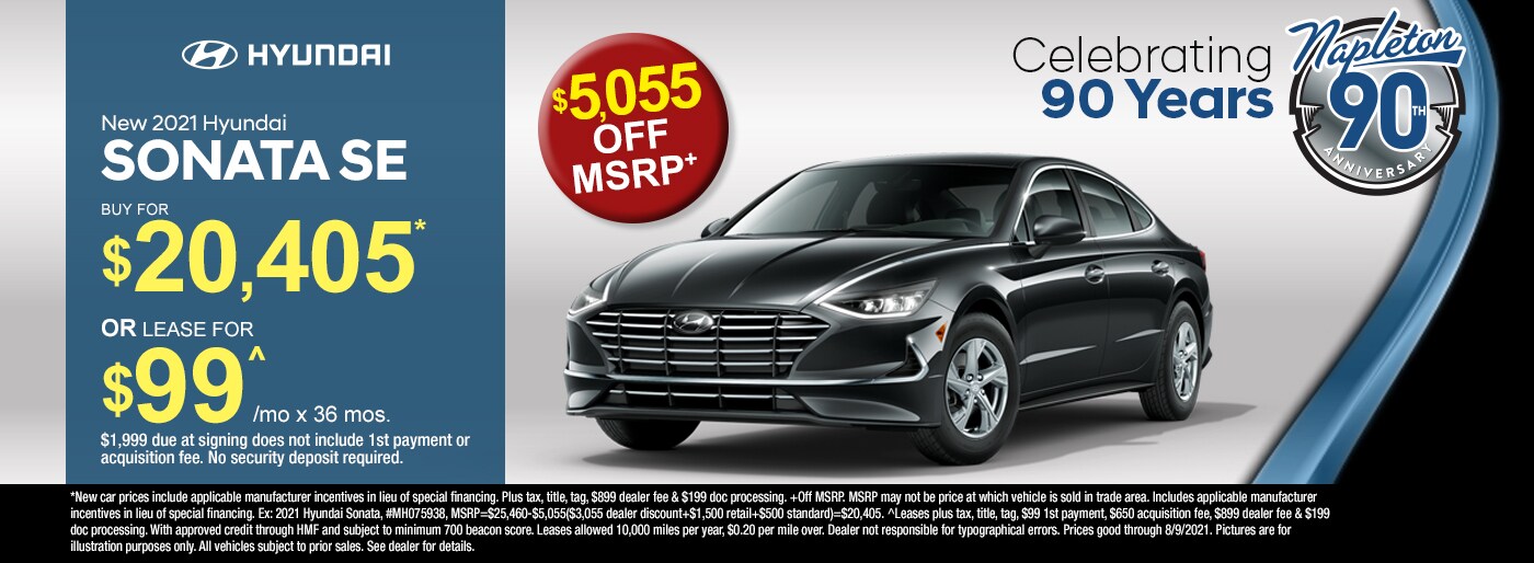 New 2021 Hyundai Sonata, Lease for $99