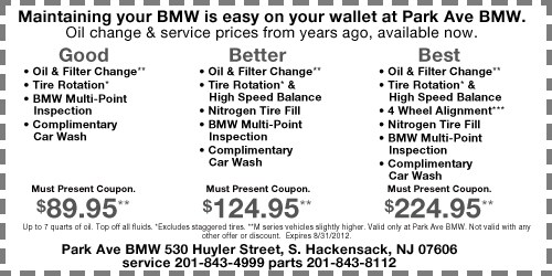 Oil Change Bmw New Jersey Special Park Avenue Bmw
