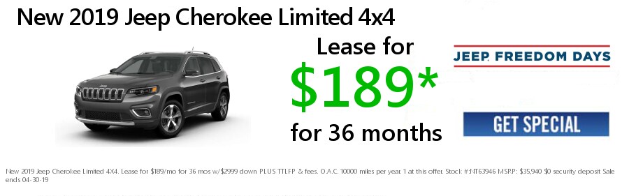 2019 Jeep Cherokee Lease Special