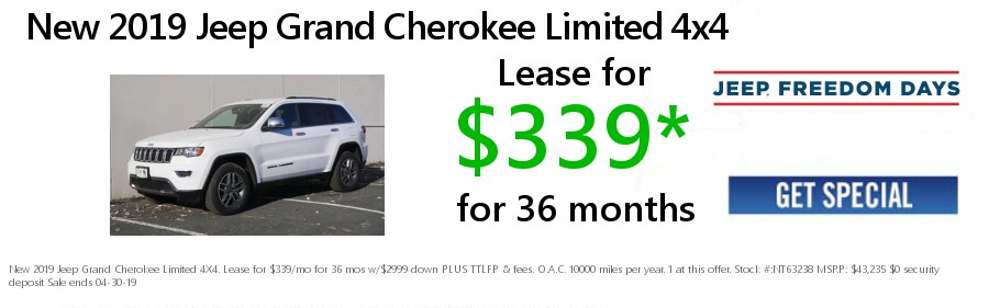 2019 Jeep Grand Cherokee Lease Special