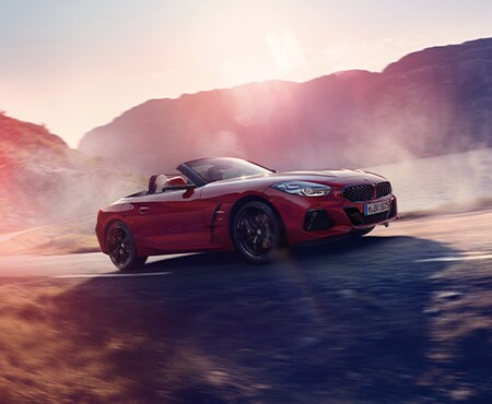 Red BMW Z4 driving