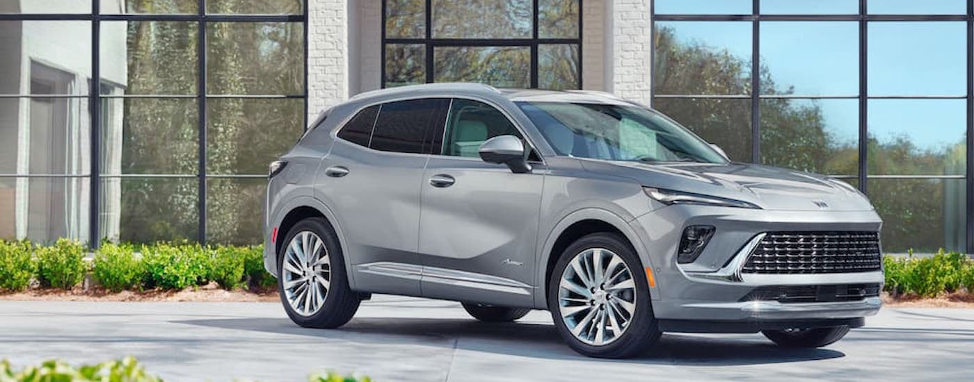 A silver 2025 Buick Envision from the front at an angle.
