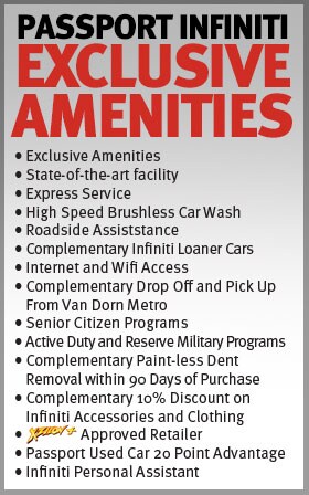 Passport Infiniti Exclusive Amenities