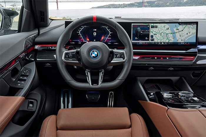 2025 BMW i5 ambient lighting creating a sleek, modern atmosphere inside the cabin.