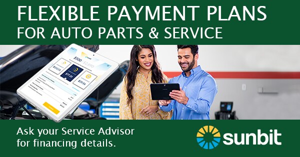 Flexible Payment Plans for Auto Parts & Service. Powered by Sunbit.
